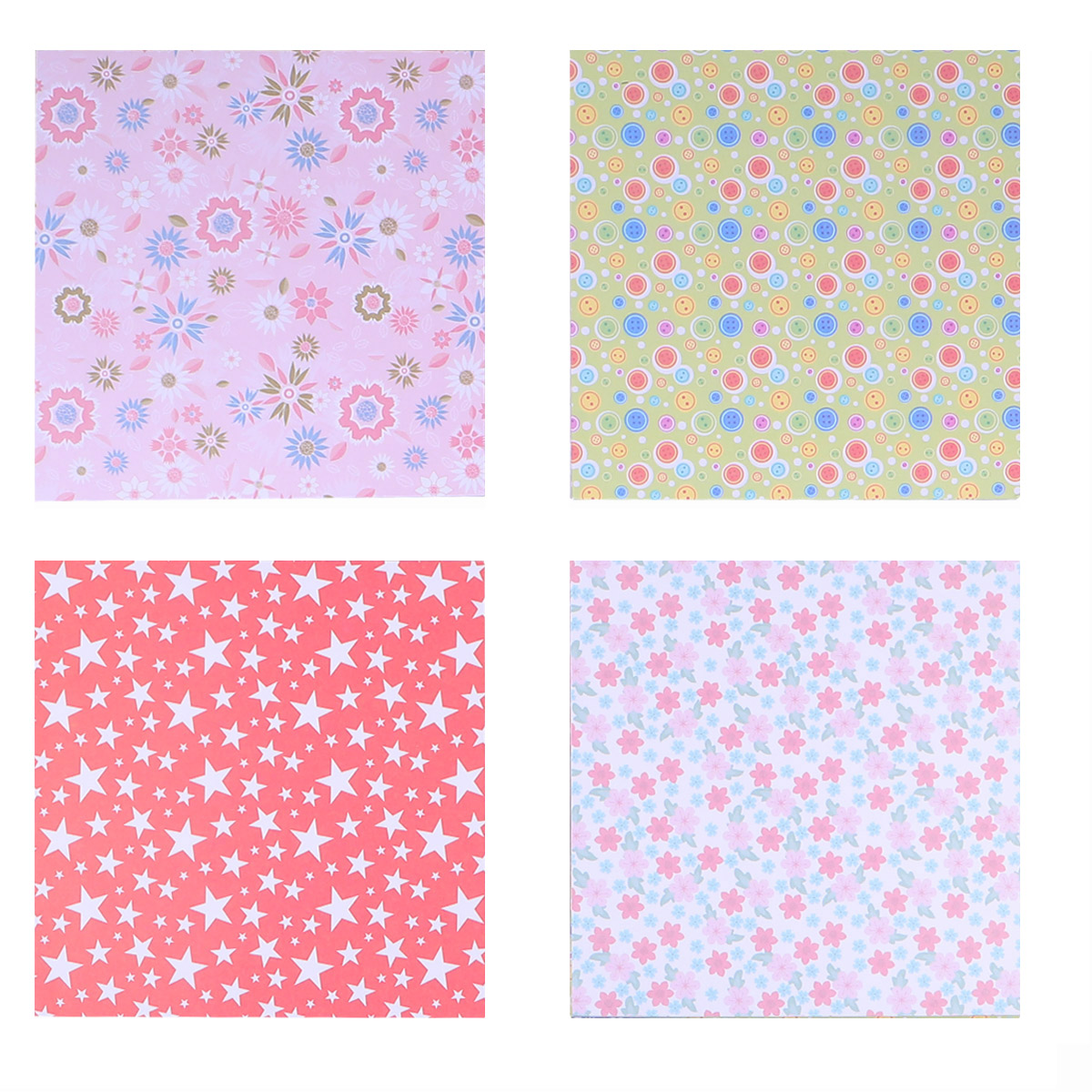 4 Bag Handicraft Papers Pattern Folding Paper Solid Color Folding Paper