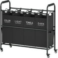 thumbnail image 1 of 4 Bag Laundry Sorter Cart, 4 Section Laundry Hamper Sorter with  Lockable Rolling Wheels, Laundry Separator Hamper with Removable Bags for Dirty Clothes Storage, Black, 1 of 6