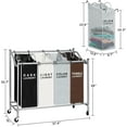 thumbnail image 1 of 4 Bag Laundry Sorter Cart with Heavy Duty Lockable Wheels for Clothes Storage, Waterproof & Dustproof, 1 of 6