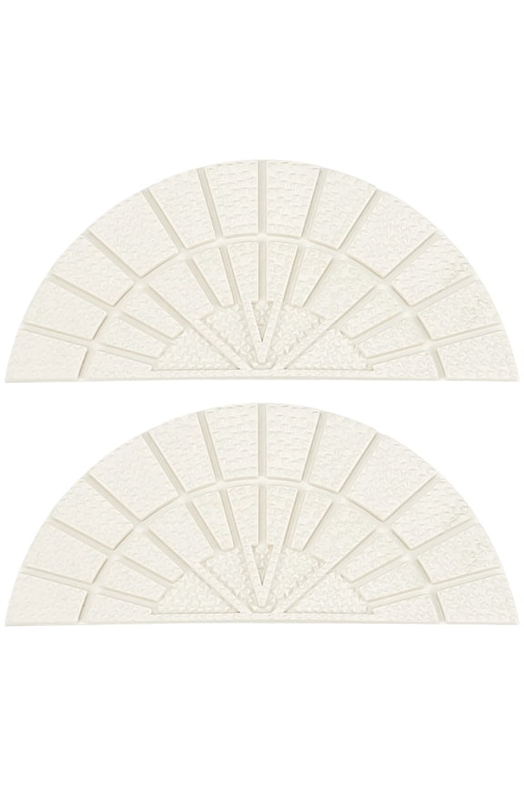 4 Bags Anti Skid Rubber Shoes Bottom Wear Resistant Raised Grain Repair Sole Pad for Boots Leather Shoes Half Round Floral White 84x36.5x5mm for DIY