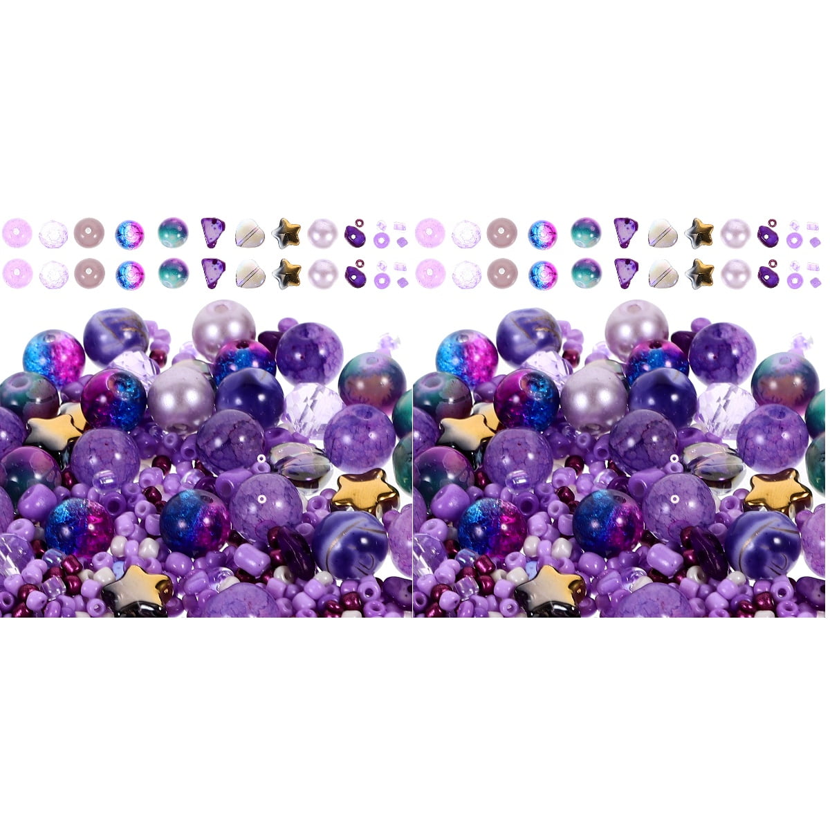 4 Bags Colored Beads for Braclets Glass Bracelets Loose Jewelry Making Millet Crystal Purple