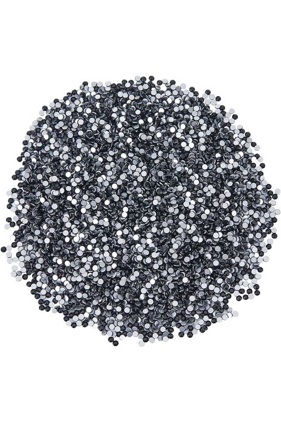 4 Bags Glass Flat Back Rhinestone Grade A Back Plated Faceted Half Round Jet SS6 1.9~2mm 1440pcs/set for DIY