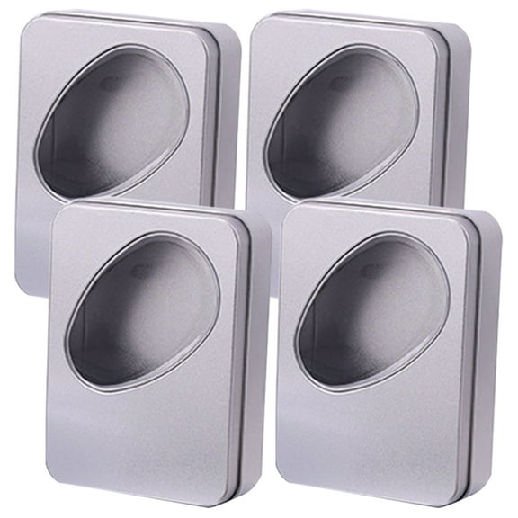 4 Bakery Boxes for Cookies Clear Tins Small with Lids Christmas Gift Storage