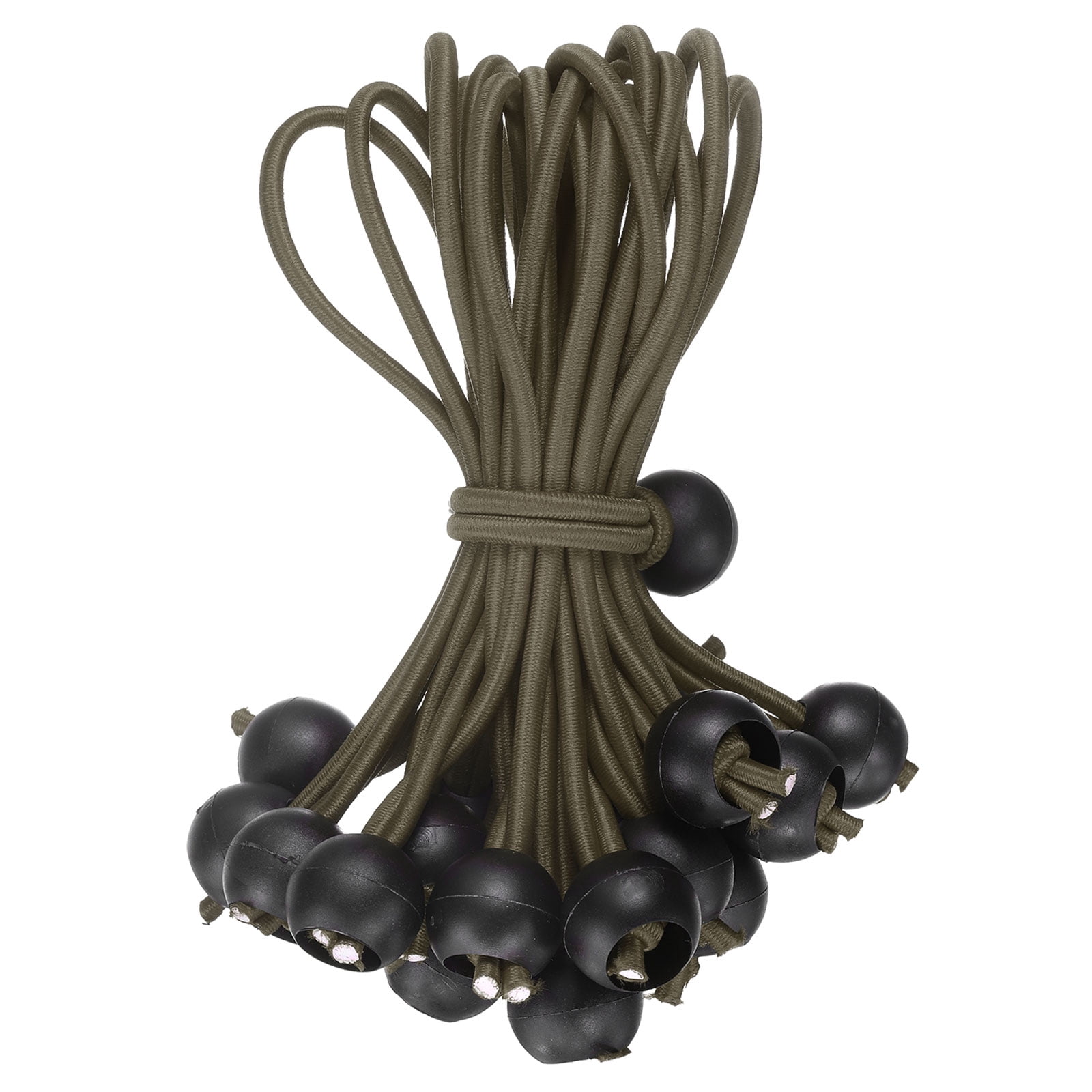 4" Balls Bungee Cords, 30 Pcs Bungee Cords with Balls Elastic Tarp Tie Downs for Tents(Green/Black)