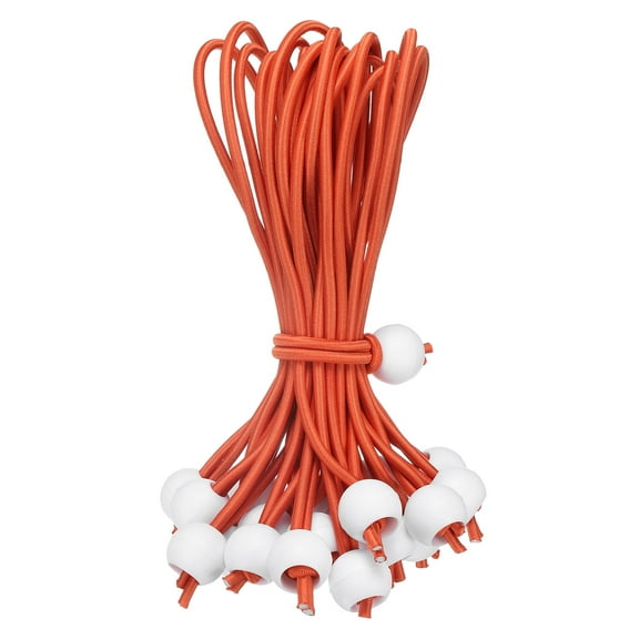 4" Balls Bungee Cords, 30 Pcs Bungee Cords with Balls Elastic Tarp Tie Downs for Tents(Orange/White)