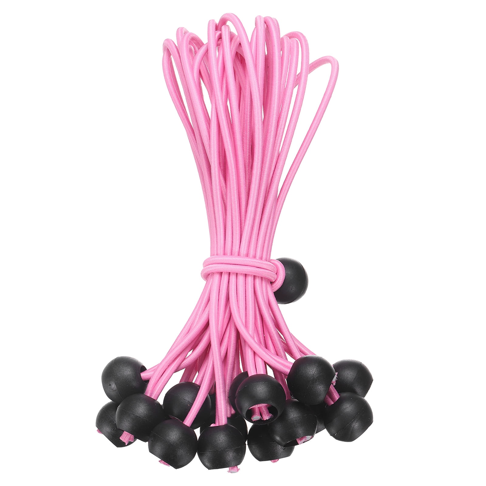 4" Balls Bungee Cords, 30 Pcs Bungee Cords with Balls Elastic Tarp Tie Downs for Tents(Pink/Black)