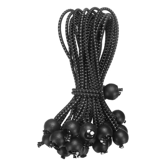 4" Balls Bungee Cords, 30 Pcs Bungee Cords with Balls Elastic Tarp Tie Downs for Tents(Red/Black)