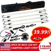 4-Bar LED Lights Kit Camping Light Bar 12V Shop Light Camping Gear Grill Light Mechanic Light Waterproof IP67 Gifts for Men Dad Him White