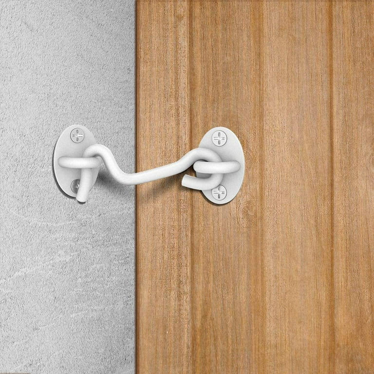 Barn Door Lock 10-Pack - 4 Inch Stainless Steel Gate Latches, Hooks And Eye Latches