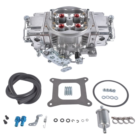 4-Barrel Mechanical Secondary Carburetor for BR-67202 - 950 CFM Aluminum, Dual Fuel Inlet, 1.75" Throttle Bore, Shiny Finish, Gasoline Fuel System
