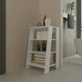 thumbnail image 1 of 4 Bathroom Shelf - White. 14.6" H Tall Item Top Shelf. 7.3" X 14" D And 8.2" 15.4" Mid Shelves. 7.9" 16.5" W Towel Lower Engineered Wood Material In For Taller Vases. Storage. Quality, 1 of 3