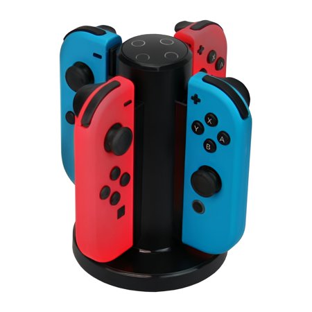 4-Bay Charger Dock for Nintendo Switch Joy Con Controllers Red & Blue