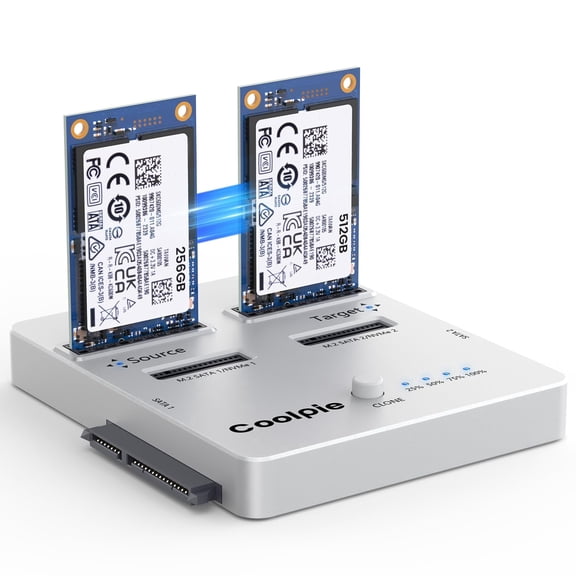 4-Bay M.2 NVMe/SATA SSD Cloner  Offline Clone Duplicator, USB 3.2 Gen2x2 20Gbps, Supports M.2 NVMe/SATA, mSATA, 2.5"/3.5" HDD/SSD  No Computer Needed