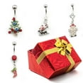 thumbnail image 1 of 4 Belly Ring Pack + Holiday Gift Box - Tree Santa Stocking Snowman, 1 of 10