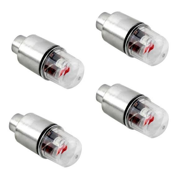 4*Bike Car Motorcycle Wheel Valve LED Lights, Neon LED Wheel Tyre Tire Air Valve Stem Cap Light Lamp For Car Bike Bicycle