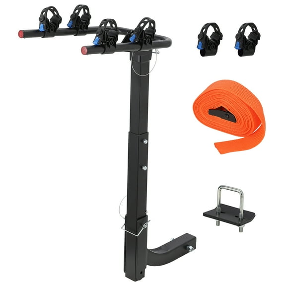 4 Bike Rack Bicycle Carrier Racks Hitch Mount Double Foldable Rack, Tow Hitch Bike Rack for Cars, Trucks, SUV's and minivans with a 2" Hitch Receiver