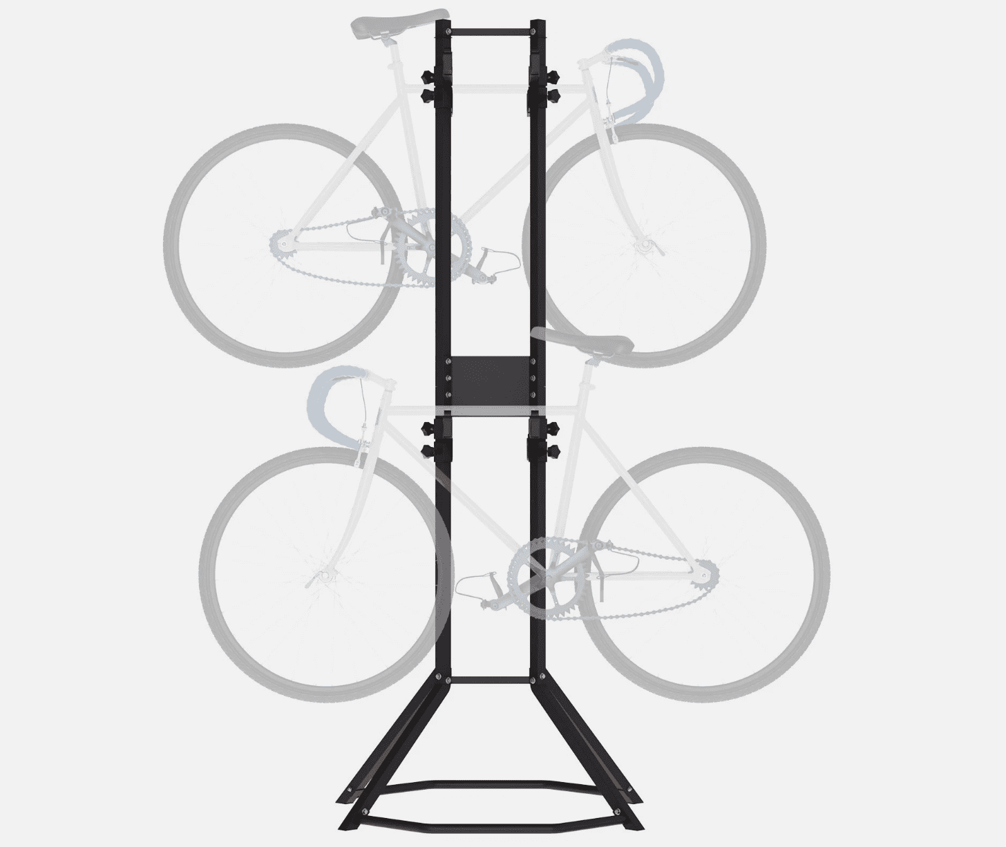 VidaXL Freestanding Bike Stand For 2 Bicycles - Galvanized Steel, Space-Saving High-Low Design, For Indoor/Outdoor 1 thumbnail image