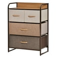 thumbnail image 1 of 4-Bin Dresser Storage Tower, Chest Drawers with Metal Frame - Bedroom Organizer, Multicoloured, 31" H, 1 of 9