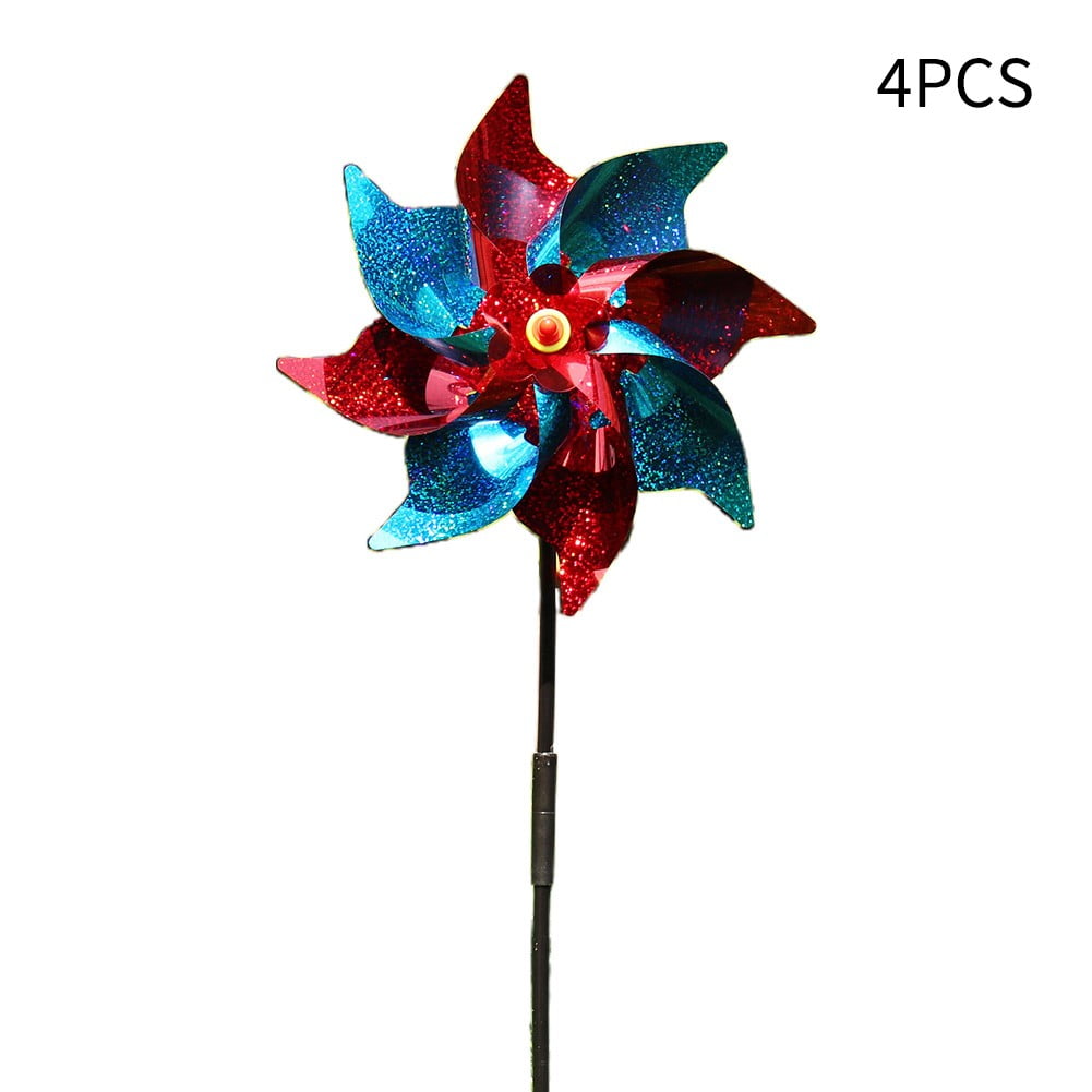 4* Bird Repellent Windmill Reflective Pinwheel Bird Protection Pigeon ...