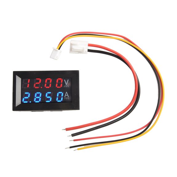 4-Bit DC 0-100V 10A Voltmeter Ammeter Blue+Red LED Amp Dual Volt Meter Gauge