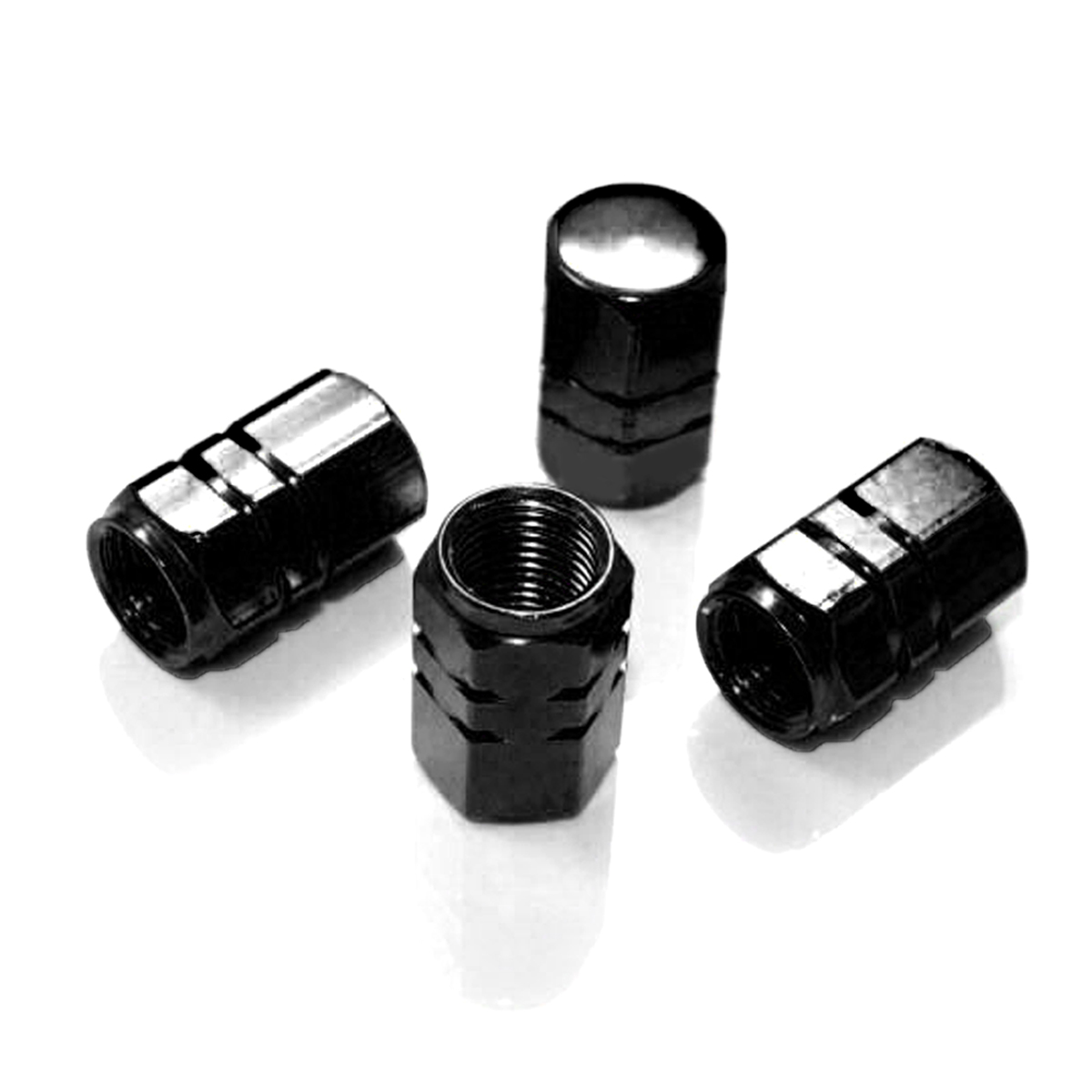 Hand Grenade on Black Tire Rim Wheel Aluminum Valve Stem Caps, Multiple