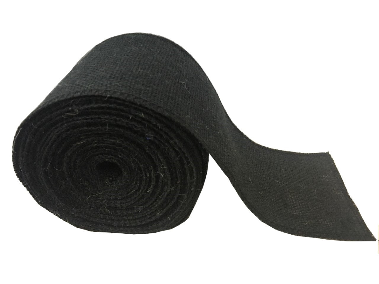 4 Black Burlap Ribbon 10 Yards Serged Made In Usa-,