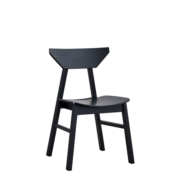 Of 4 Black Chairs - Curved Seat & Back Cushions, Synthetic Wood Material, 220lbs Weight Capacity, 16" Width, 17" Depth, 18" Height, 20"x21"x31", 48lb Side Chair Composite,