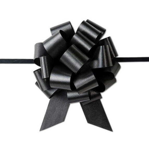 4" Black Classic Pull Bow (18 Loops) - Pack of 3 Bows (pb4bk)
