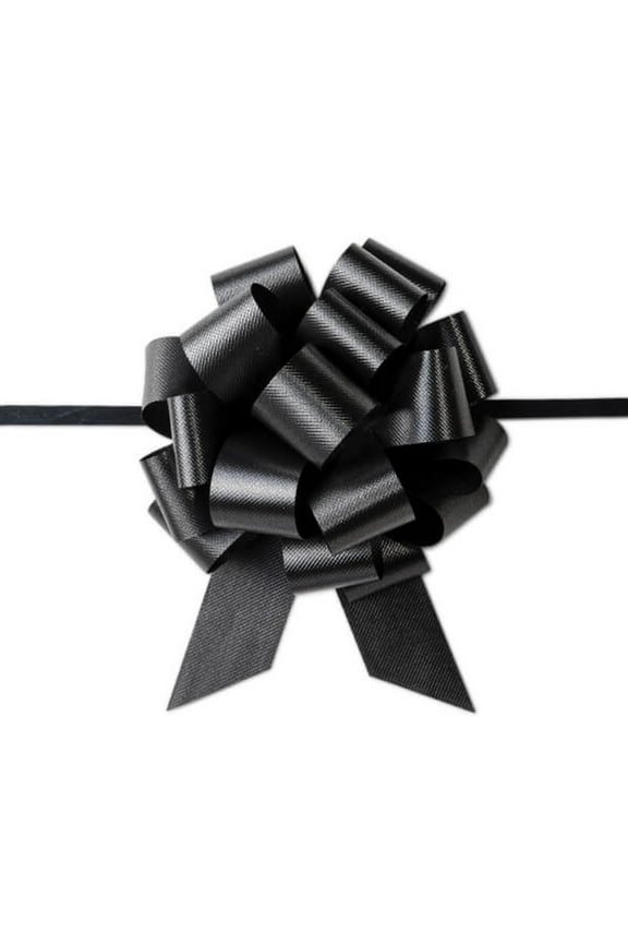 4" Black Classic Pull Bow (18 Loops) - Pack of 4 Bows (pb4bk)