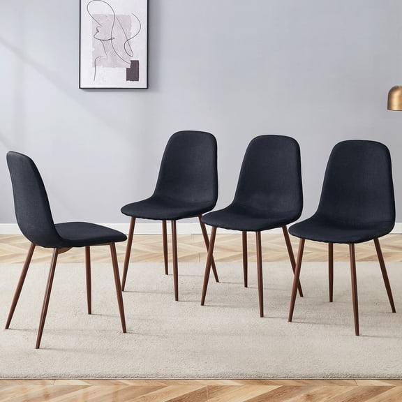 4 Black Dining Selections: Metal Walnut Color Legs For A Stylish And Comfortable Luxury 4 Collection: With An Upscale