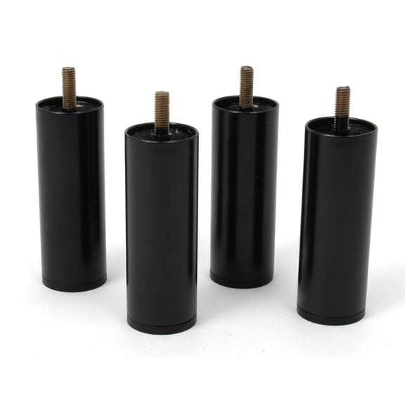 4" Black Finish Steel Riser Legs for Adjustable Beds, Set of 4