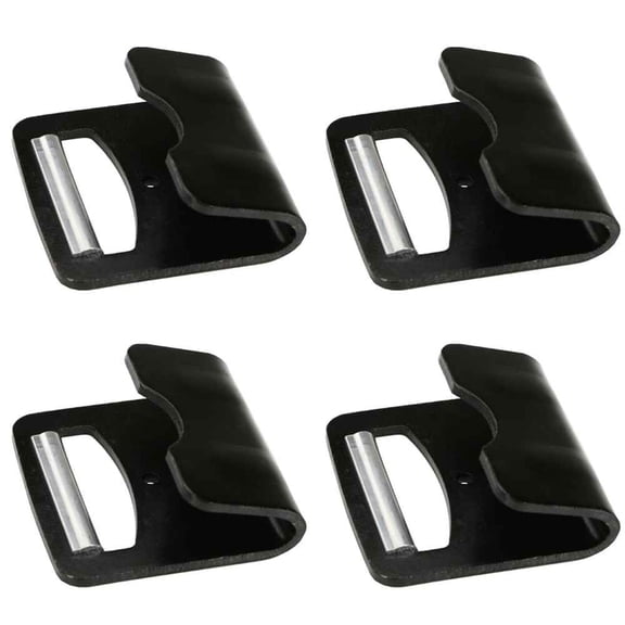 4" Black Flat Hook with Aluminum Defender - 4 Pack