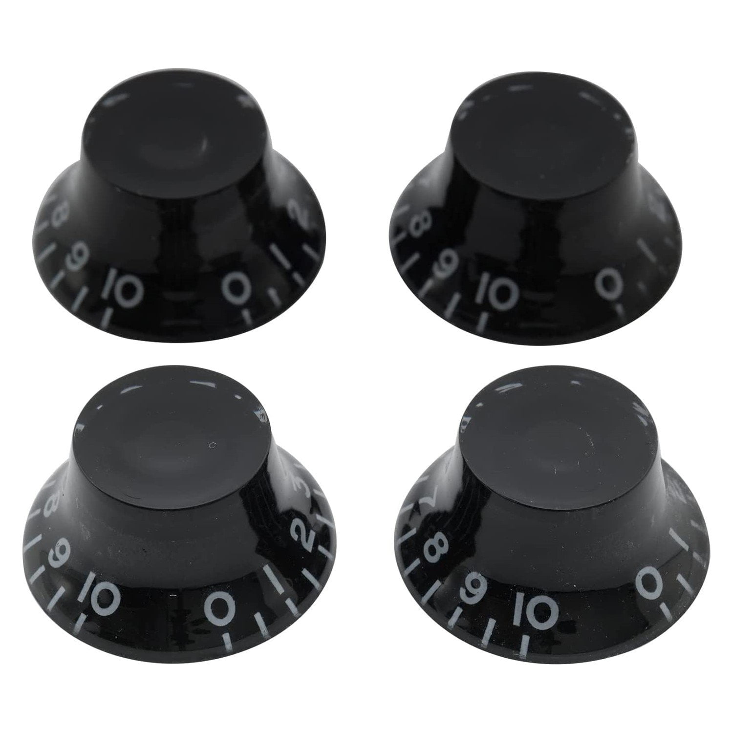4 Black Lp Guitar Speed Knobs Top Hat Bell Knobs Fits Les Paul