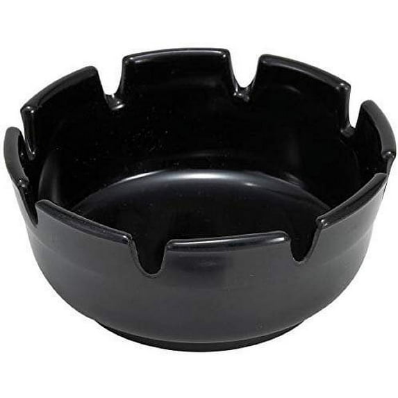 4" Black Melamine Ash Tray Pack of 12