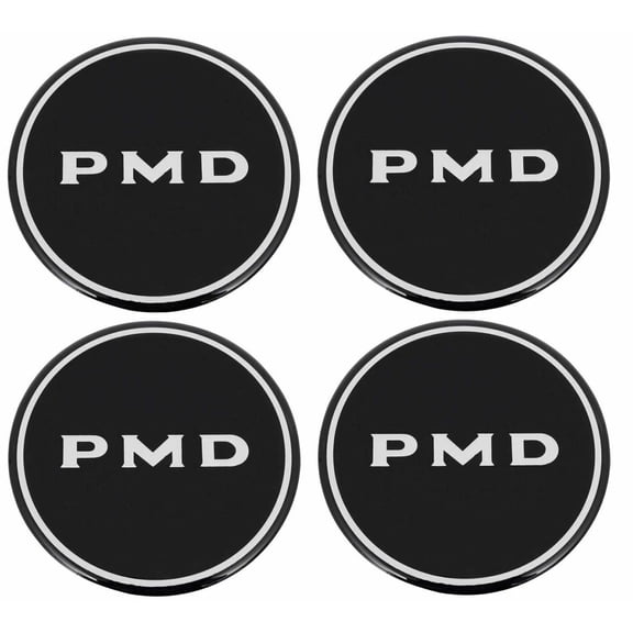 4 Black PMD Logo R15 Wheel Center Cap Decals 1967-1981 Firebird GTO Grand Prix