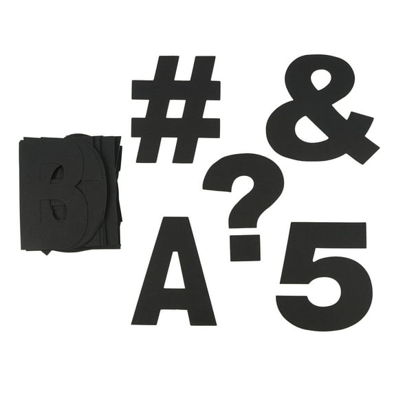 4" Black Project Letters - Numbers & Characters by B2C™ - 129 pcs