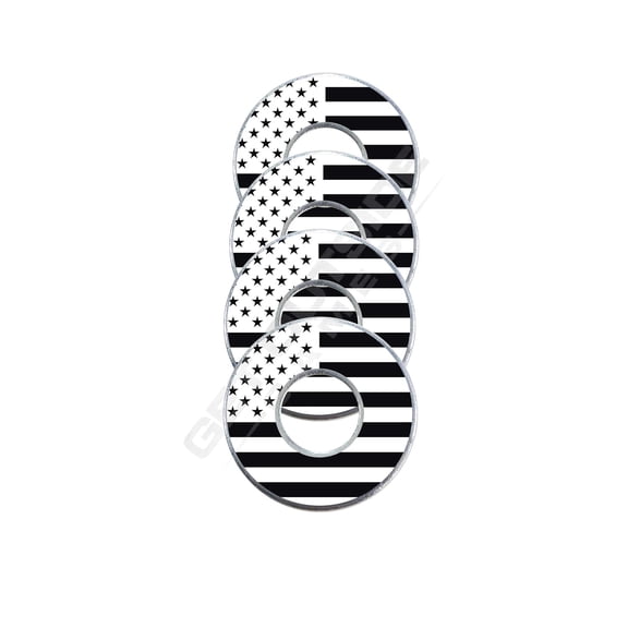 4 Black & White States Flag VVashers - Washer Toss Board Game Washers (4 VVashers)