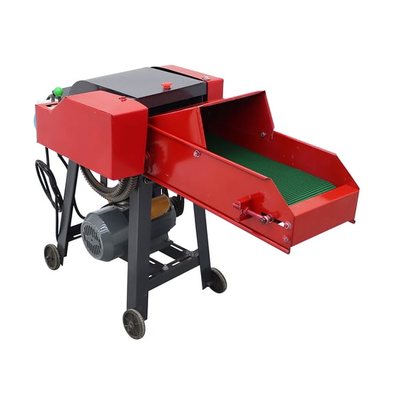 4 Blade Hay Cutter Pulverizer With Conveyor 220V 3KW 400-800kg/h Farm Straw Feed Grinder