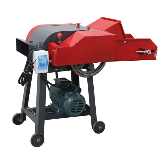4-Blade Hay Cutter Straw Chopper Machine 220V 3KW with Conveyor Belt