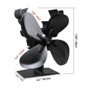 4 Blade Heat Powered Stove Fan Mini Fireplace Fan Log Wood Burner Eco-fan Quiet Fireplace Fan