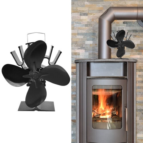 4 Blade Heat Powered Stove Top Fan For Wood Burner Log Burning Fire Eco-Friendly