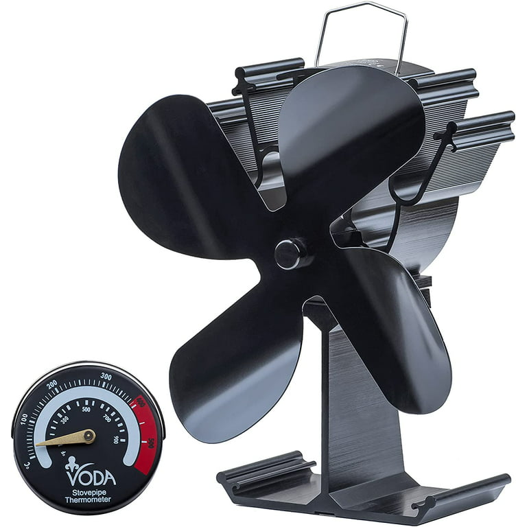 Stove Fan- Heat Powered Fan for Wood Burning Stoves or Fireplaces, Disperses Warm Air Through House by Home-Complete
