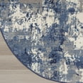 thumbnail image 1 of 4' Blue Abstract Power Loom Round Rug, 1 of 11