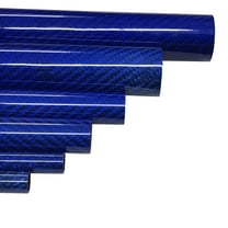 4 Blue-Carbon Fiber - Kevlar Tube - 10mm x 8mm x 500mm - 3K Roll Wrapped 100% Carbon Fiber Tube Glossy Surface 4 Tubes