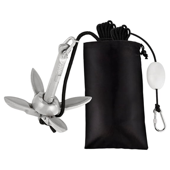 4 Boat Mooring Set Includes Storage Bag & Marine Grade Rope Compact Foldable Grapnel Mooring for Small Watercraft