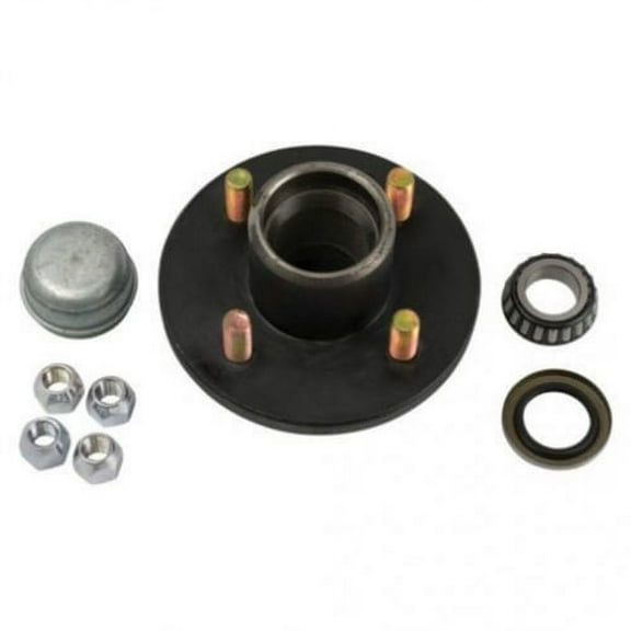 4 Bolt Trailer Hub Kit - 4" Bolt Circle 1" Inner and Outer Bearings