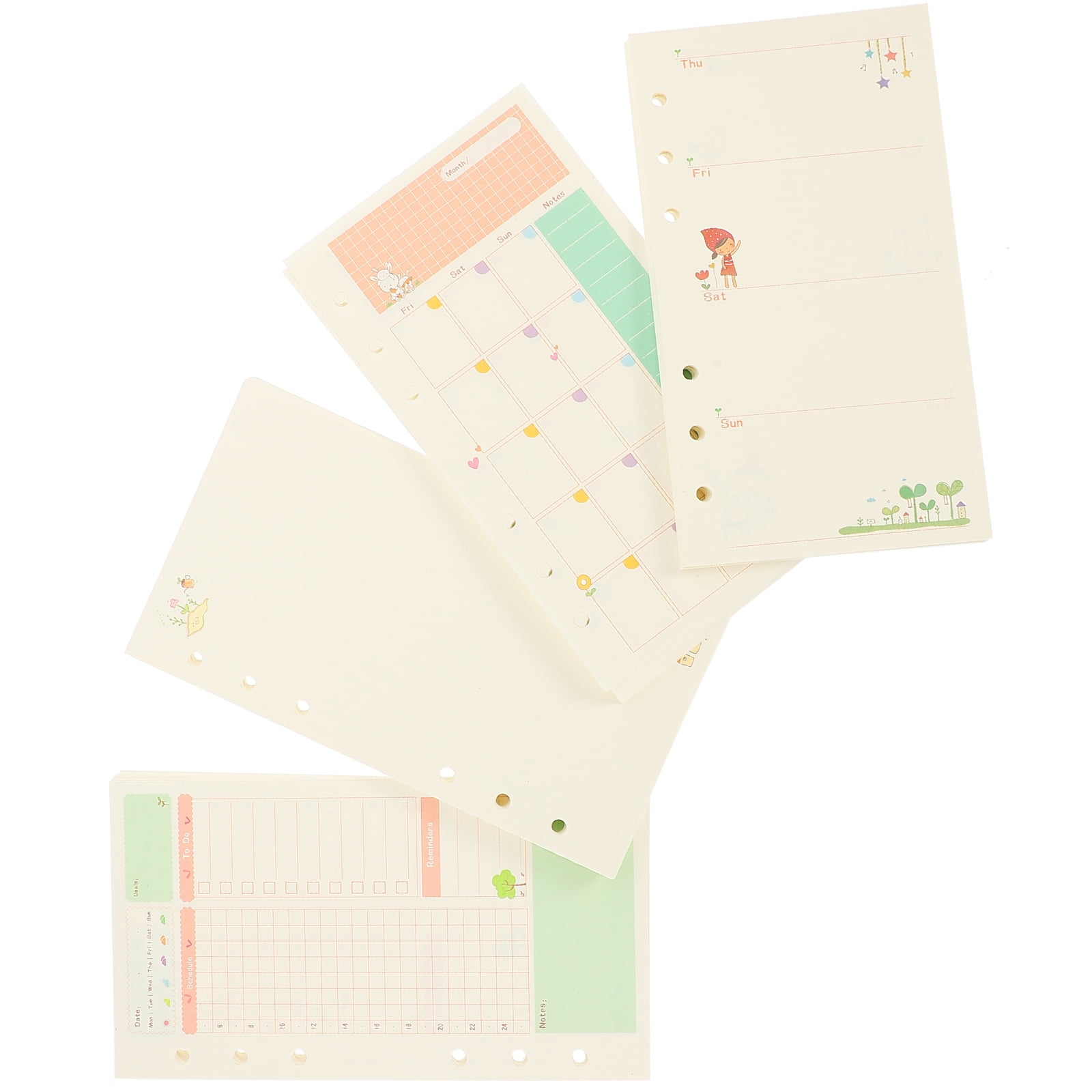 4 Books Replace Notebook Notebooks Replaceable Binder Paper Notes Compact Writing Pad