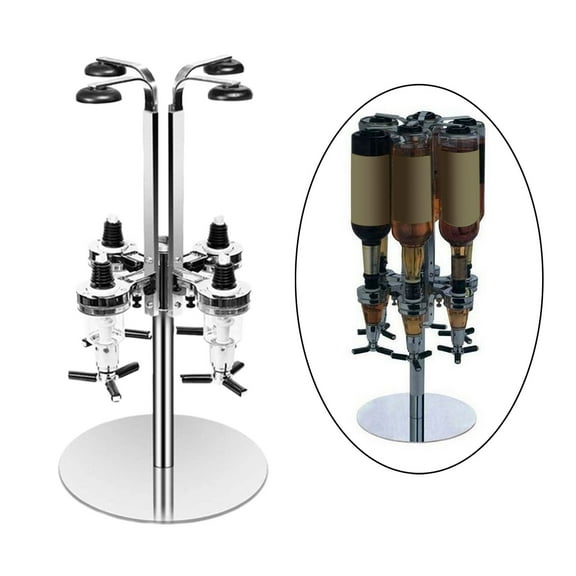 4 Bottle Revolving Dispenser,Rotating Bartender Alcohol Carousel Dispenser,Bar Dispenser for Bottles Beverage Holder