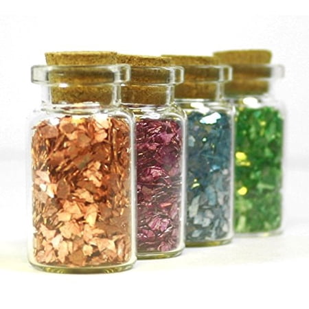 4 Bottle Set - Blue Green Lilac Seashell Super Shards 311-SSG-2