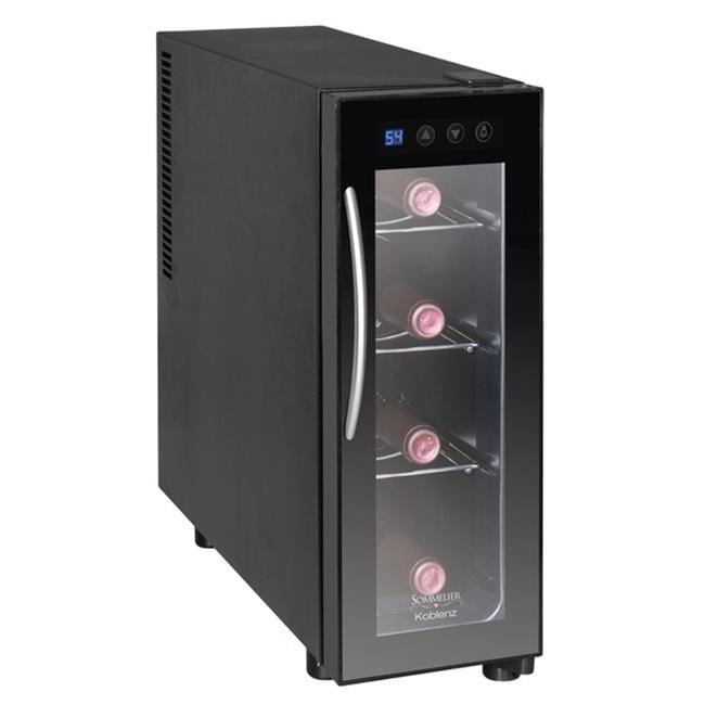 Koblenz Black Stainless Steel 4-Bottle Thermoelectric Wine Cooler